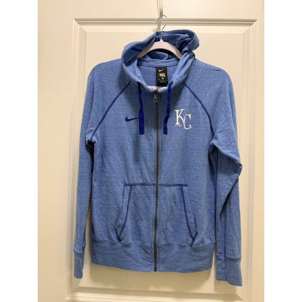 Nike Kansas City Royals Full Zip Hoodie Light Blue Heather Mens M MLB Baseball